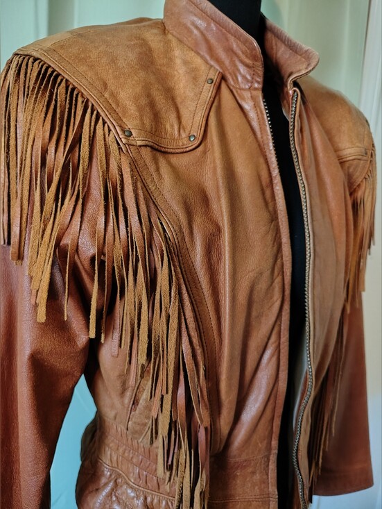 Wilson Jackets & Blazers - Wilson Leather Fringe Tassel Jacket Burnt Orange Women 80s Vintage Retro Medium